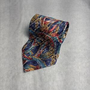 VTG Christian Dior Necktie Mens Classic Multicolor Abstract Italy All Silk Woven